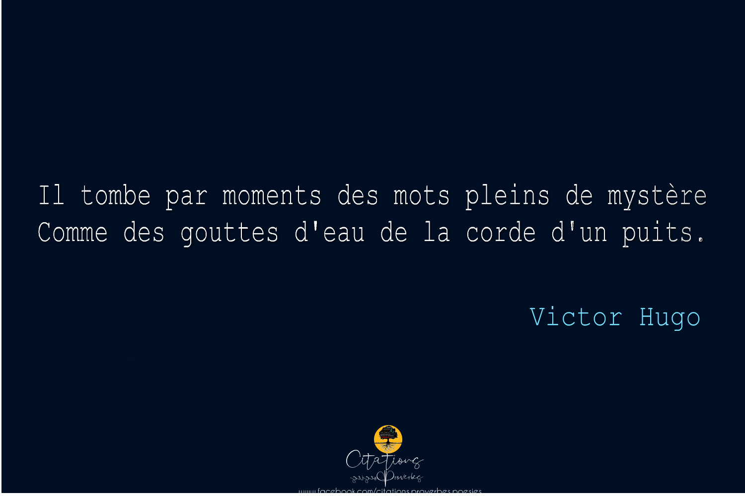 Il Tombe Par Moments Des Mots Pleins De Mystere Comme Des Gouttes D Eau De La Corde D Un Puits Citations Proverbes Et Poesies