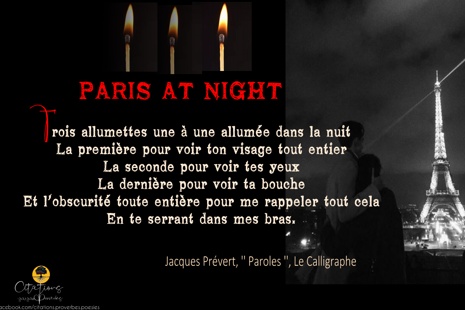 Paris At Night Jacques Prevert Citations Proverbes Et Poesies