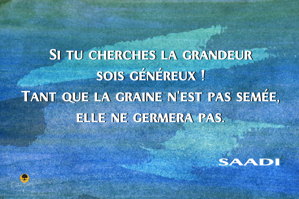 Si tu cherches la grandeur sois généreux ! Citations