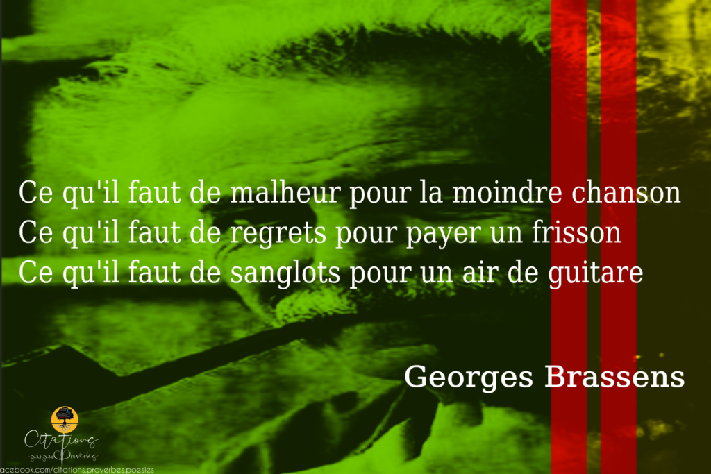 TOP 5 CITATIONS DE CHANSONS DE GEORGES BRASSENS - Citations Proverbes